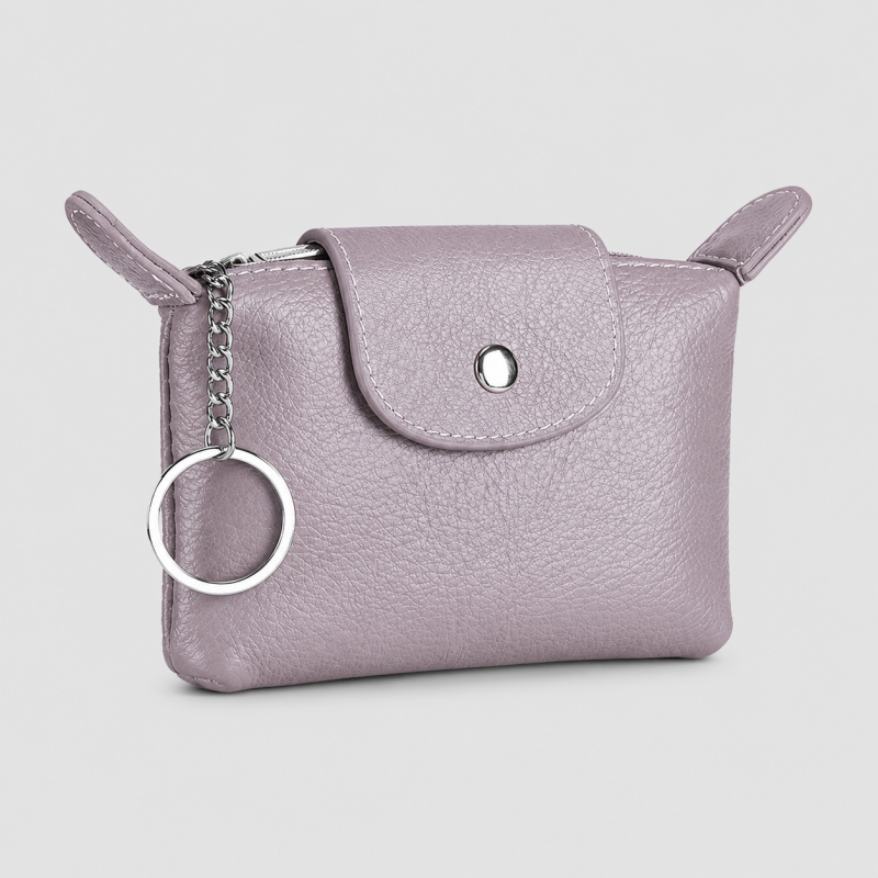 Faux Leather Zipper Coin Pouch