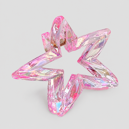 Hollow Iridescent Star Hair Claw Clip