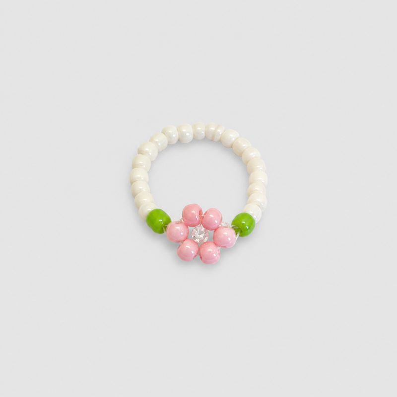Pink Tones Flower Bead Ring