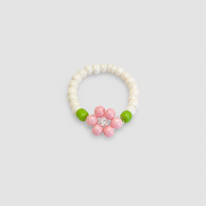 Pink Tones Flower Bead Ring