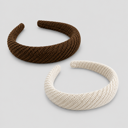 Solid Color Knitted Wide Fabric Headband