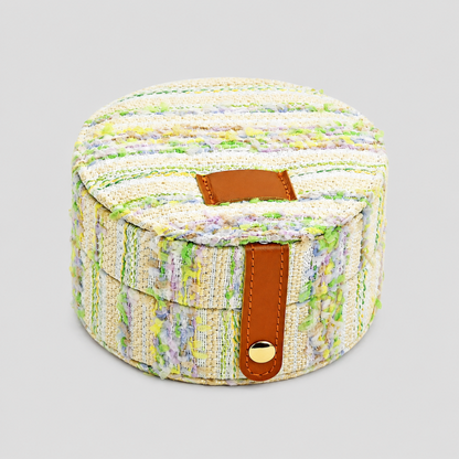 Tweed Round Jewelry Box