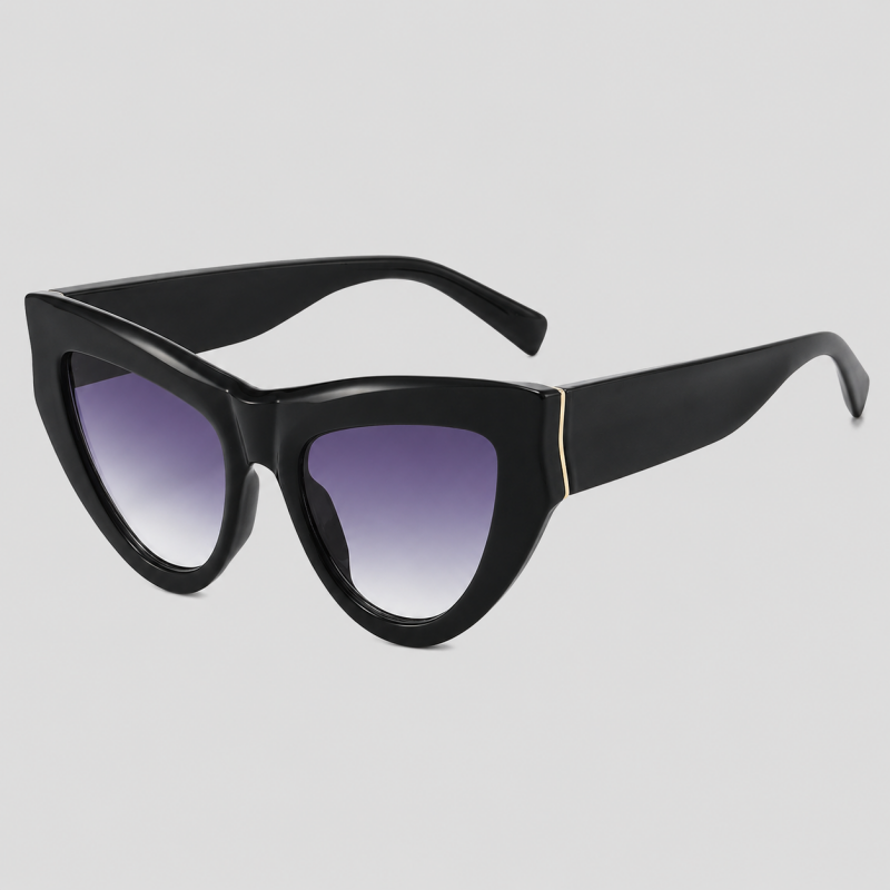 Thick Oversized Cat Eye Gradient Lens Vintage Sunglasses