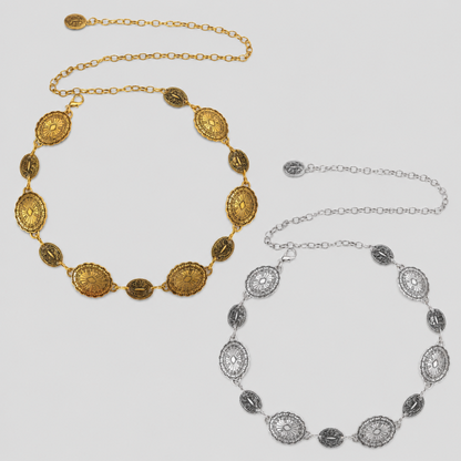 Western Concho Antique Gold Waist Chain Belt
