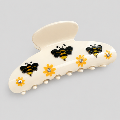 Bee & Flower Large Hair Claw Clip