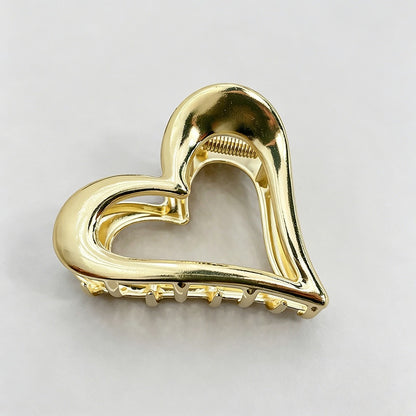 Hollow Metal Heart Shark Hair Claw Clip