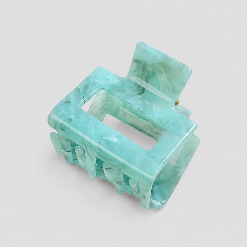 Light Cyan Marble Shark Hair Claw Clip