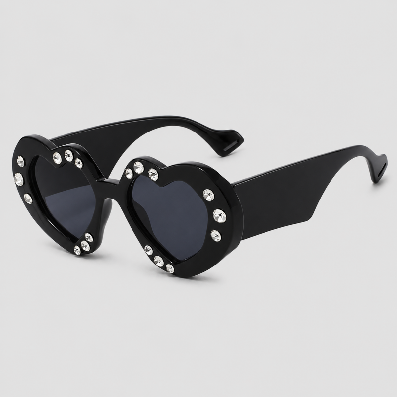 Heart-shaped Full Rhinestone Inlay Party Trendy Sunglasses