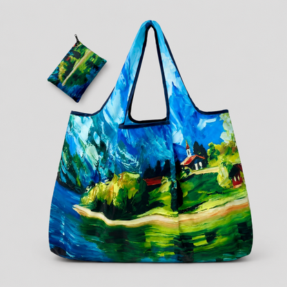 Foldable Printed Reusable Shopping Tote Bag