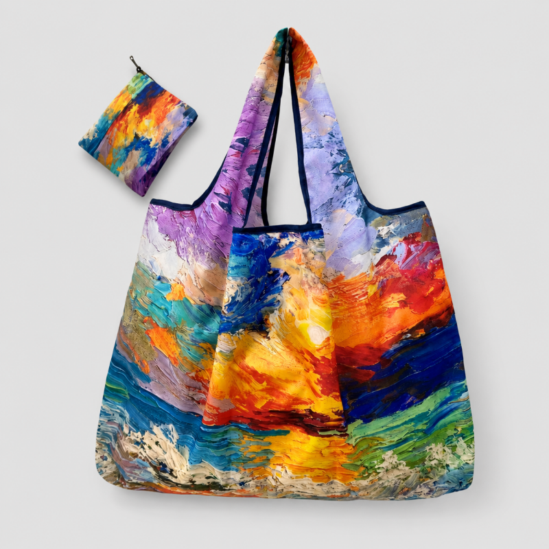 Foldable Printed Reusable Shopping Tote Bag