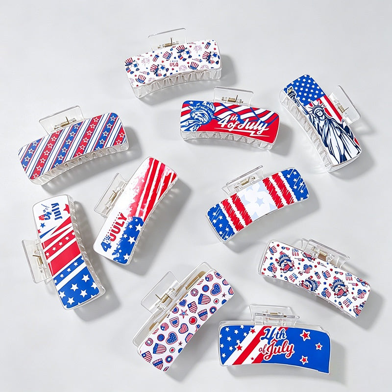 Patriotic Print Hair Clip