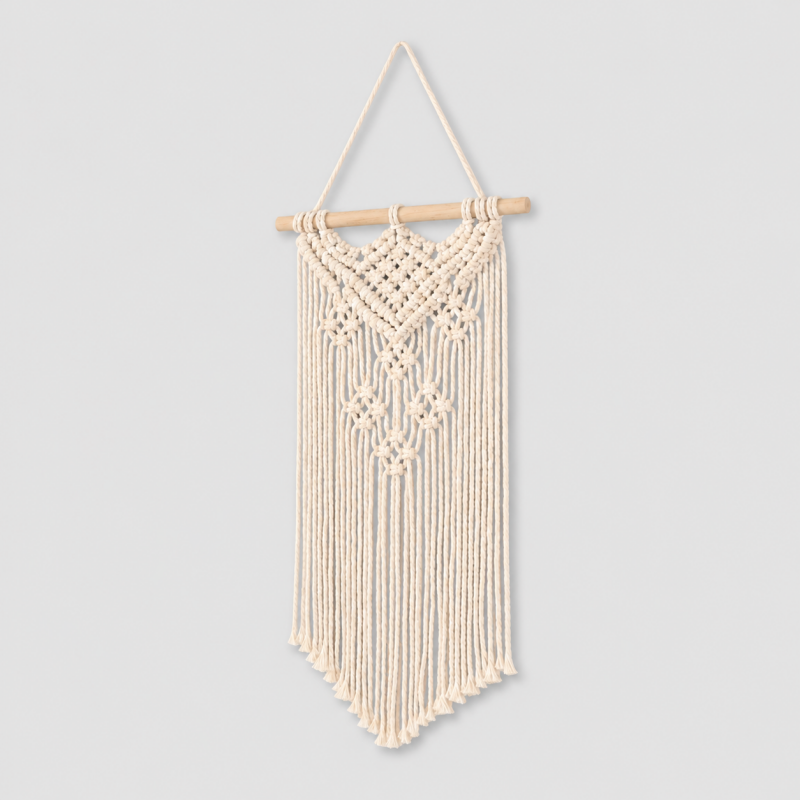 Pure Cotton Boho Star Mini Macrame Wall Hanging