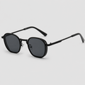 Textured Rim Hexagon Metal Sunglasses