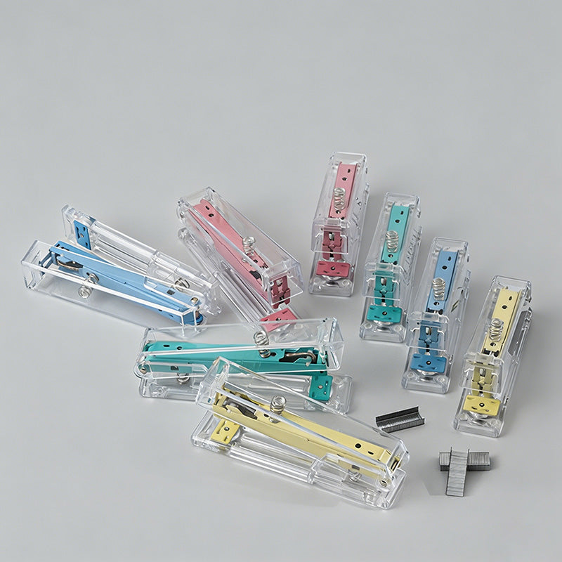 Transparent Candy Color Labor Saving Desktop Stapler