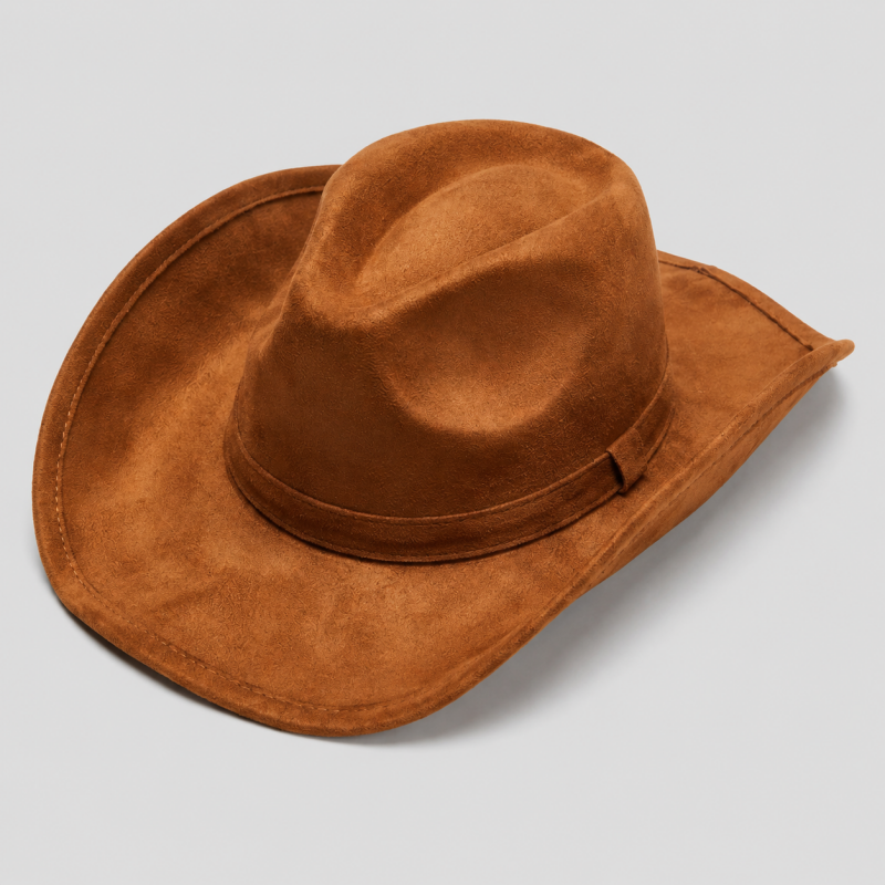 Western Cowboy Hat with Floral Concho Chain Band