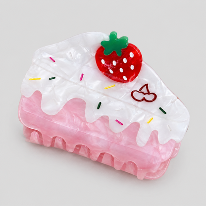 Strawberry Cake Slice Hair Claw Clip