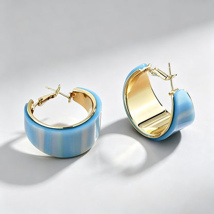 C-Shape Resin Hoop Earrings