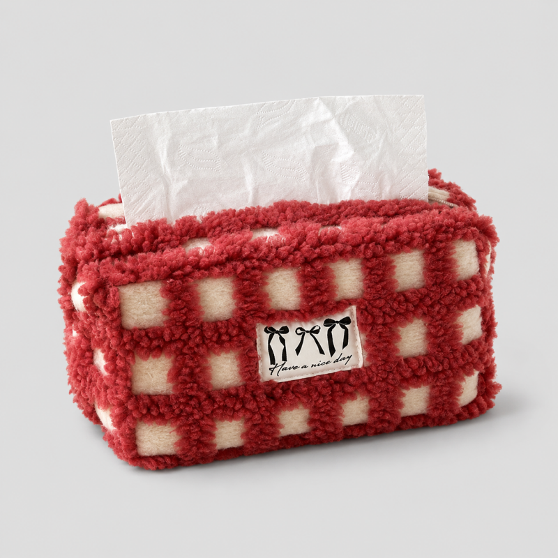 Gingham Tissue Box Cover