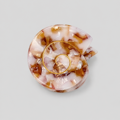 Nautilus Conch Gold Line Hair Claw Clip