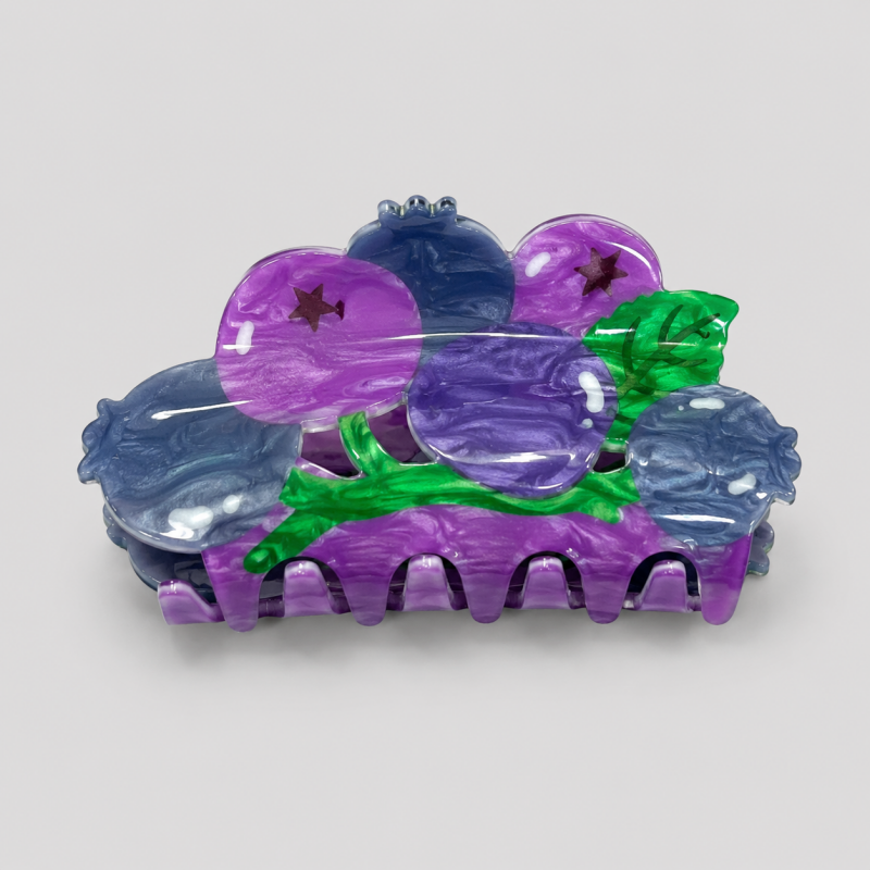 Hand-Painted Floral Shark Hair Claw Clip