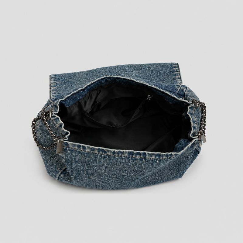 Vintage Denim Chain Shoulder Bag