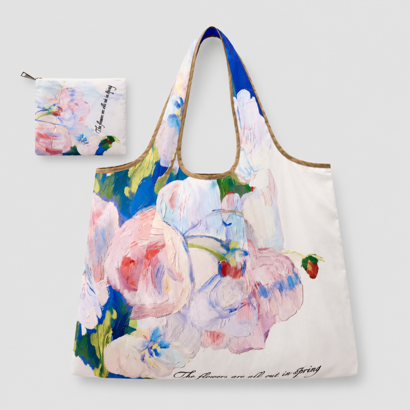 Foldable Printed Reusable Shopping Tote Bag