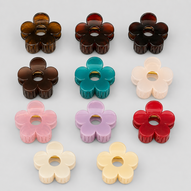 Marbled Flower Claw Clip