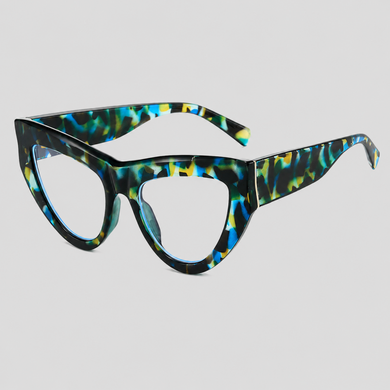 Thick Oversized Cat Eye Gradient Lens Vintage Sunglasses