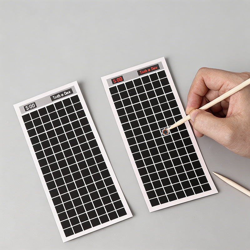 18PCS Creative Minesweeper Game Educational Scratch Art Card