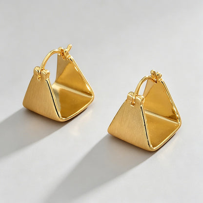Matte Textured Triangle Ear Hoop Earrings