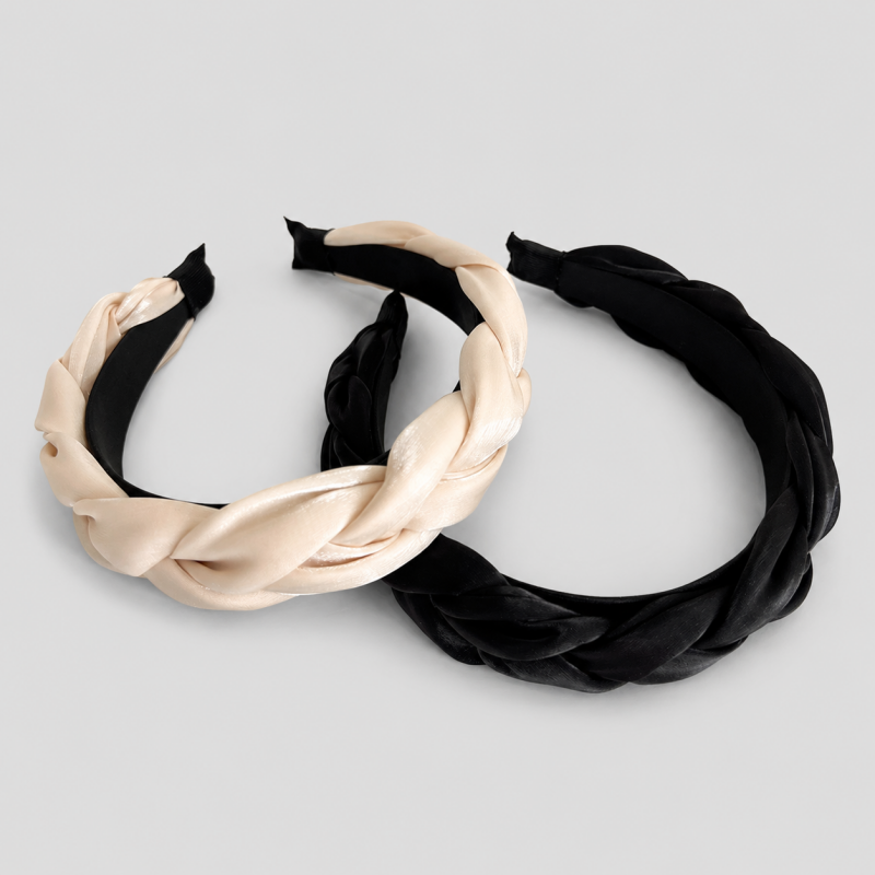 Soft Satin Braided Wide Headband
