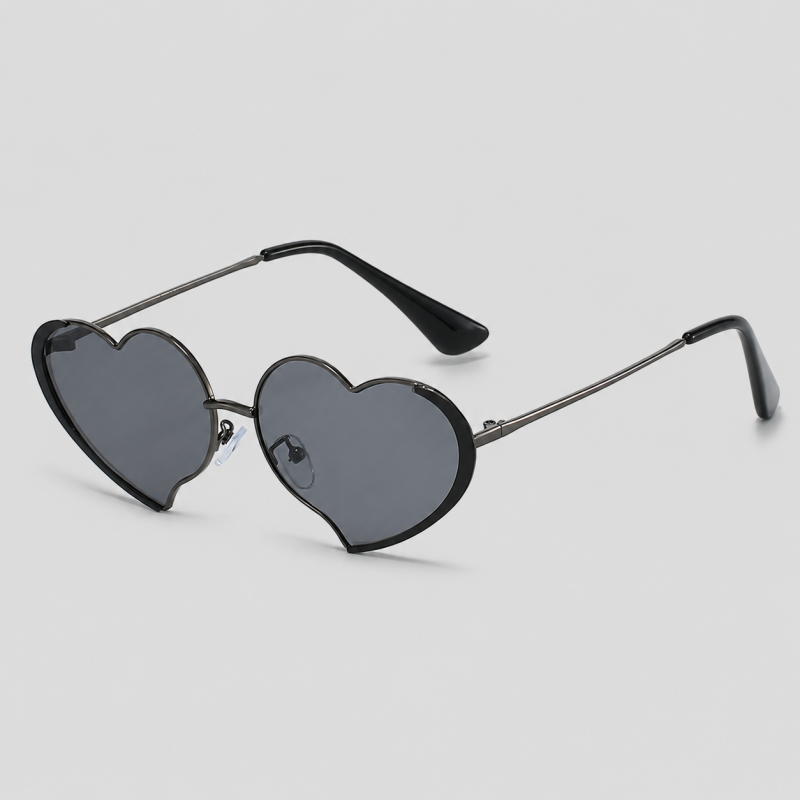 Heart Shape Gradient Lens Metal Sunglasses