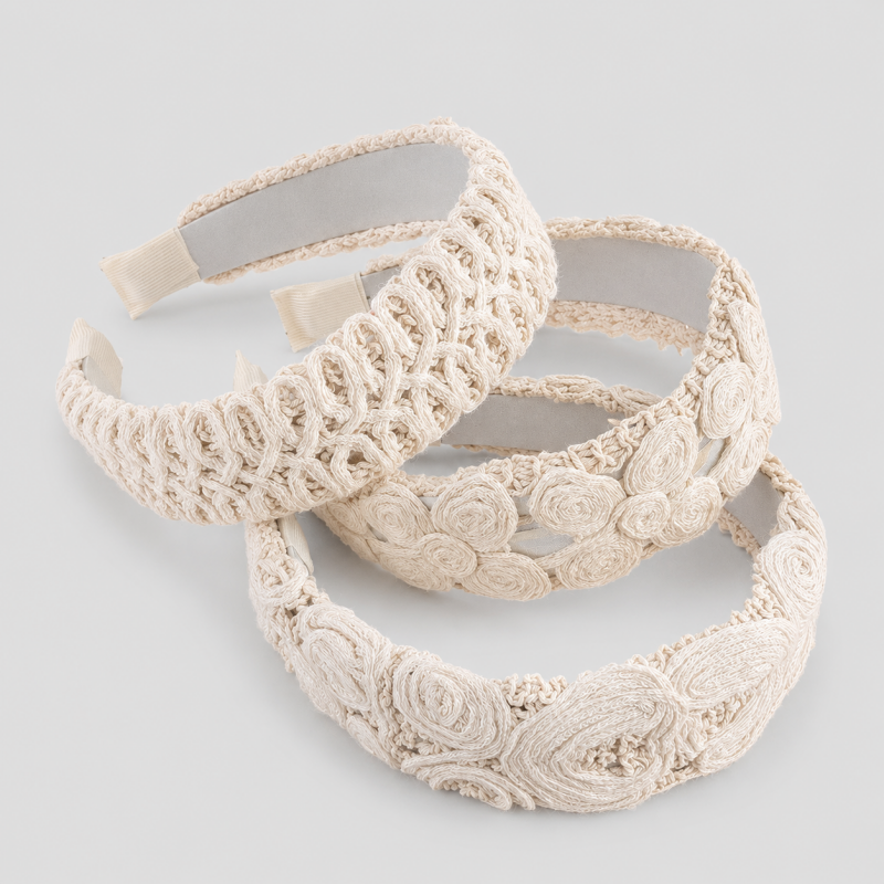 Handmade Crochet Floral Wide Headband