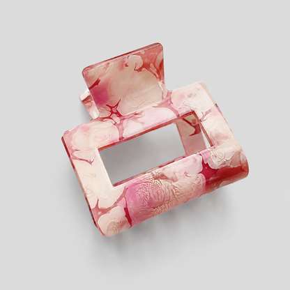 Mini Hollow Square Marbled Hair Claw Clip