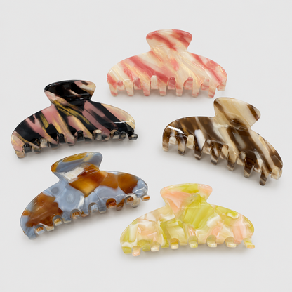 Floral Stripe Claw Clip