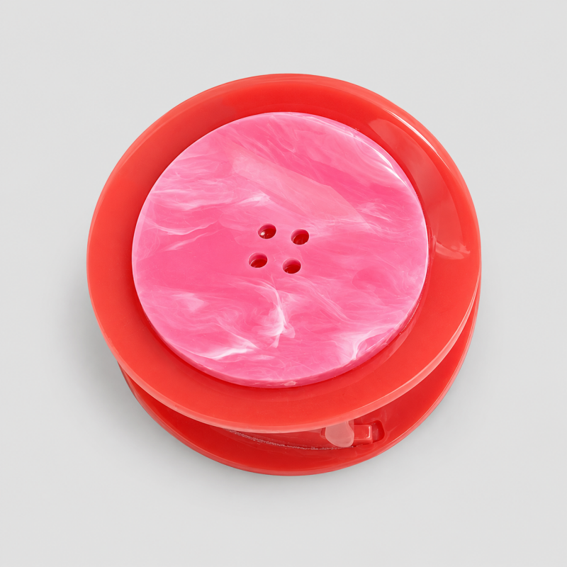 Two-Tone Button Round Hair Claw Clip