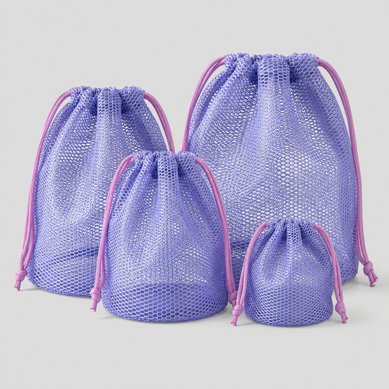 Mesh Drawstring Storage Pouch