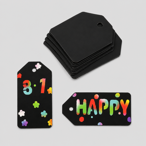 25PCS DIY Rainbow Scratch Art Paper Bookmark Tags