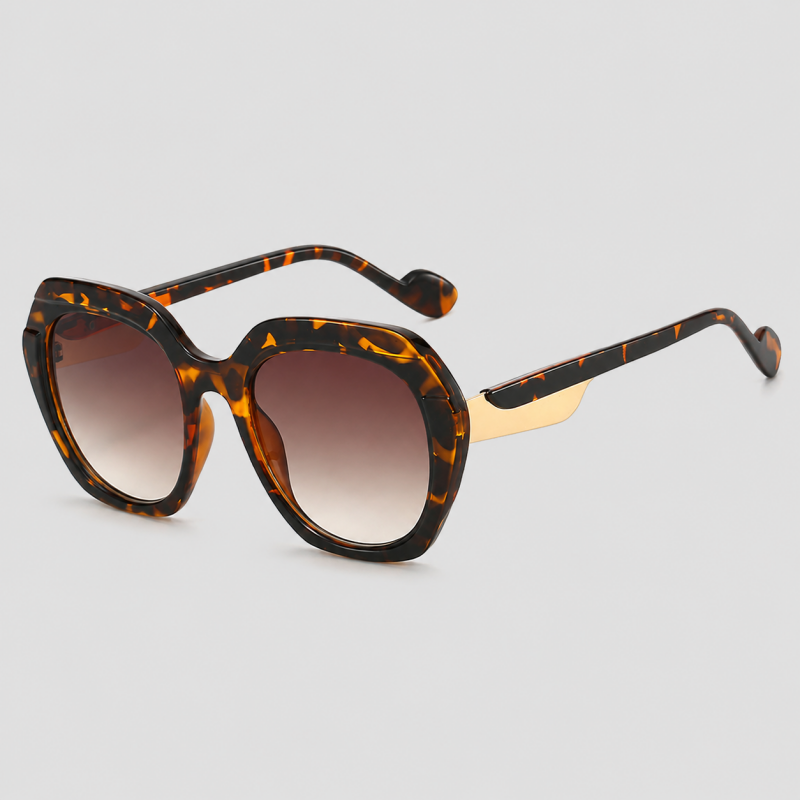 Oversized Two-tone Geometric Square Gradient Lens Sunglasses