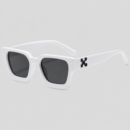 Thick Square Cross Logo Decor Fashion Sunglasses