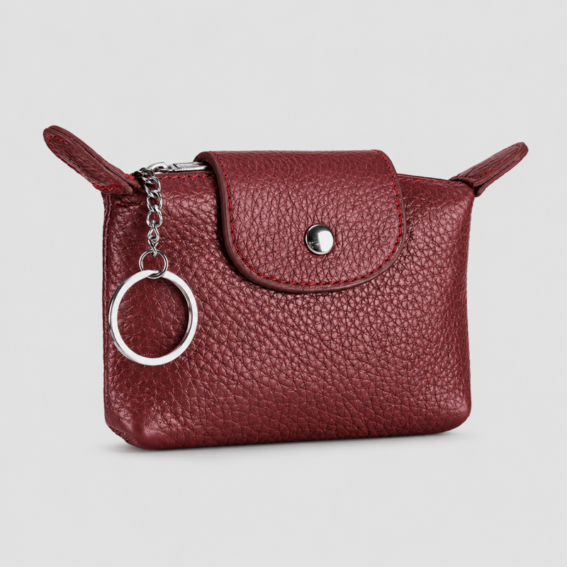 Faux Leather Zipper Coin Pouch