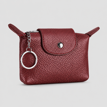 Faux Leather Zipper Coin Pouch