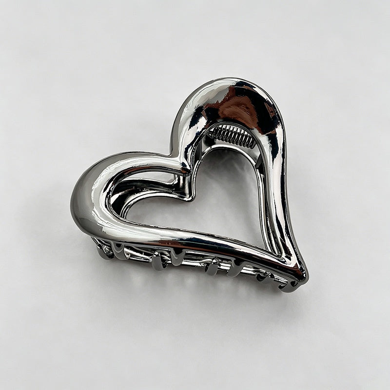 Hollow Metal Heart Shark Hair Claw Clip