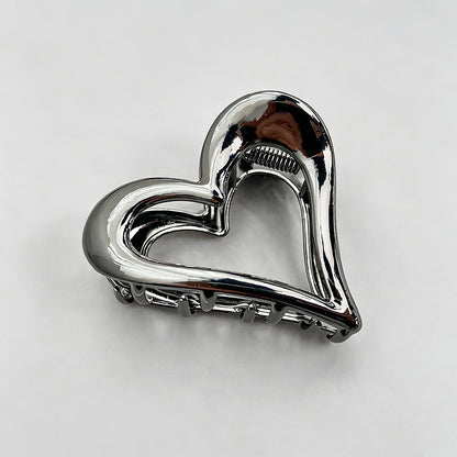 Hollow Metal Heart Shark Hair Claw Clip