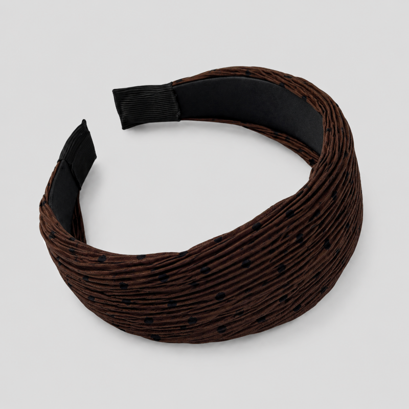 Crinkled Chiffon Polka Dot Headband