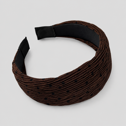 Crinkled Chiffon Polka Dot Headband