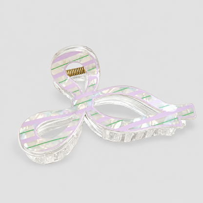 Hollow Three-Loop Plaid Bow Hair Claw Clip