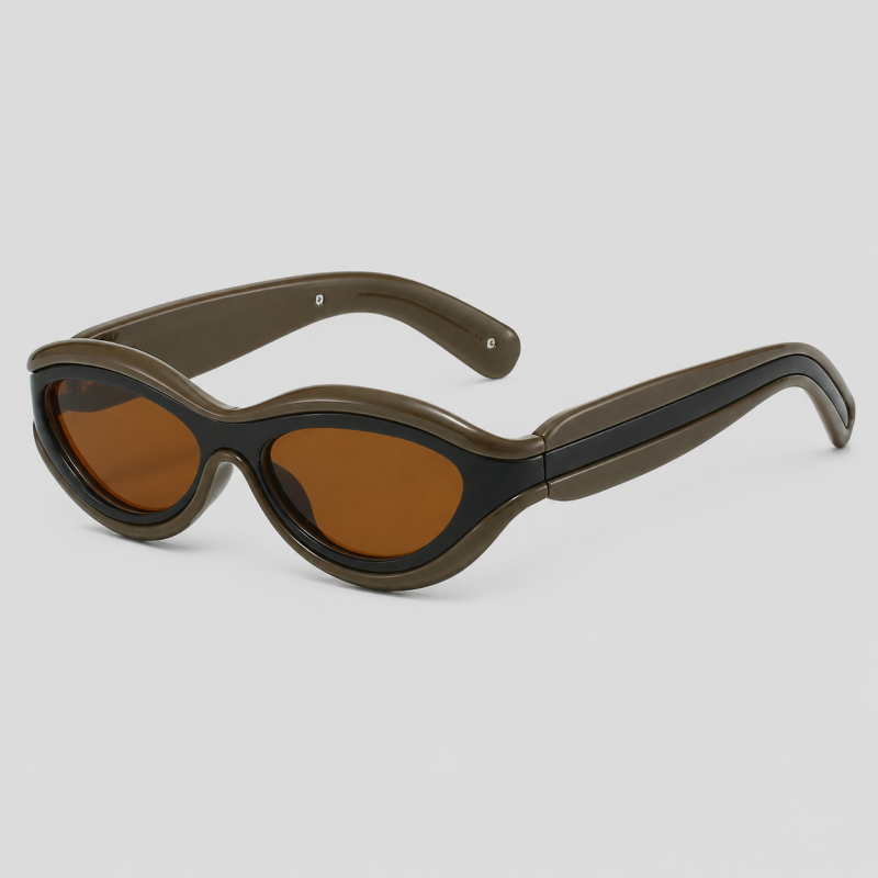 Retro Two-Tone Oval Fashion Sunglasses