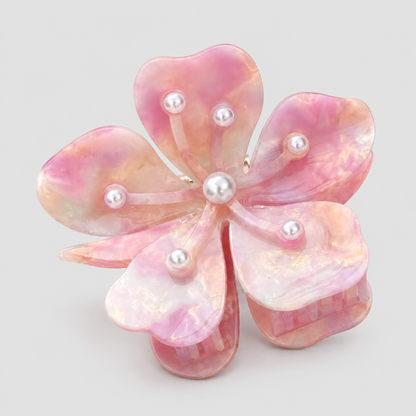 Pearl Flower Claw Clip