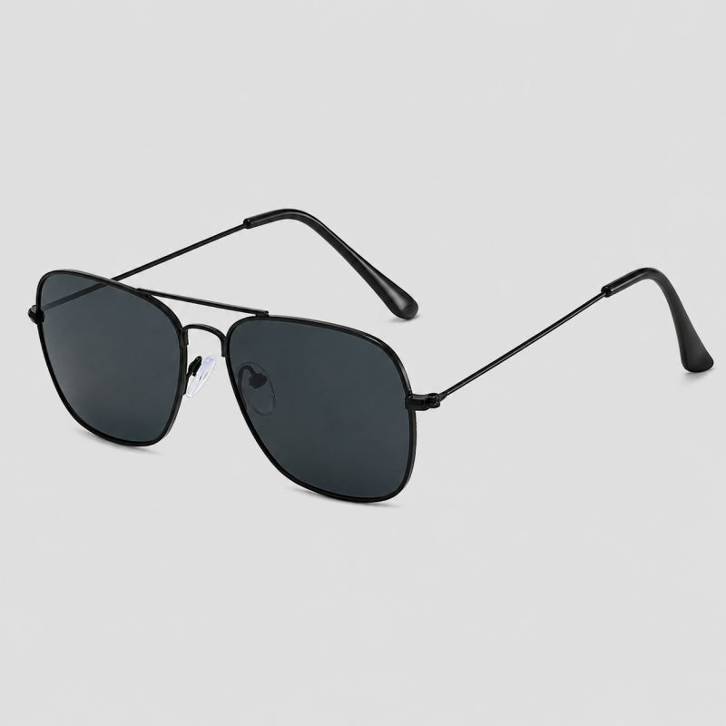 Double Bridge Metal Pilot Fashion Sunglasses